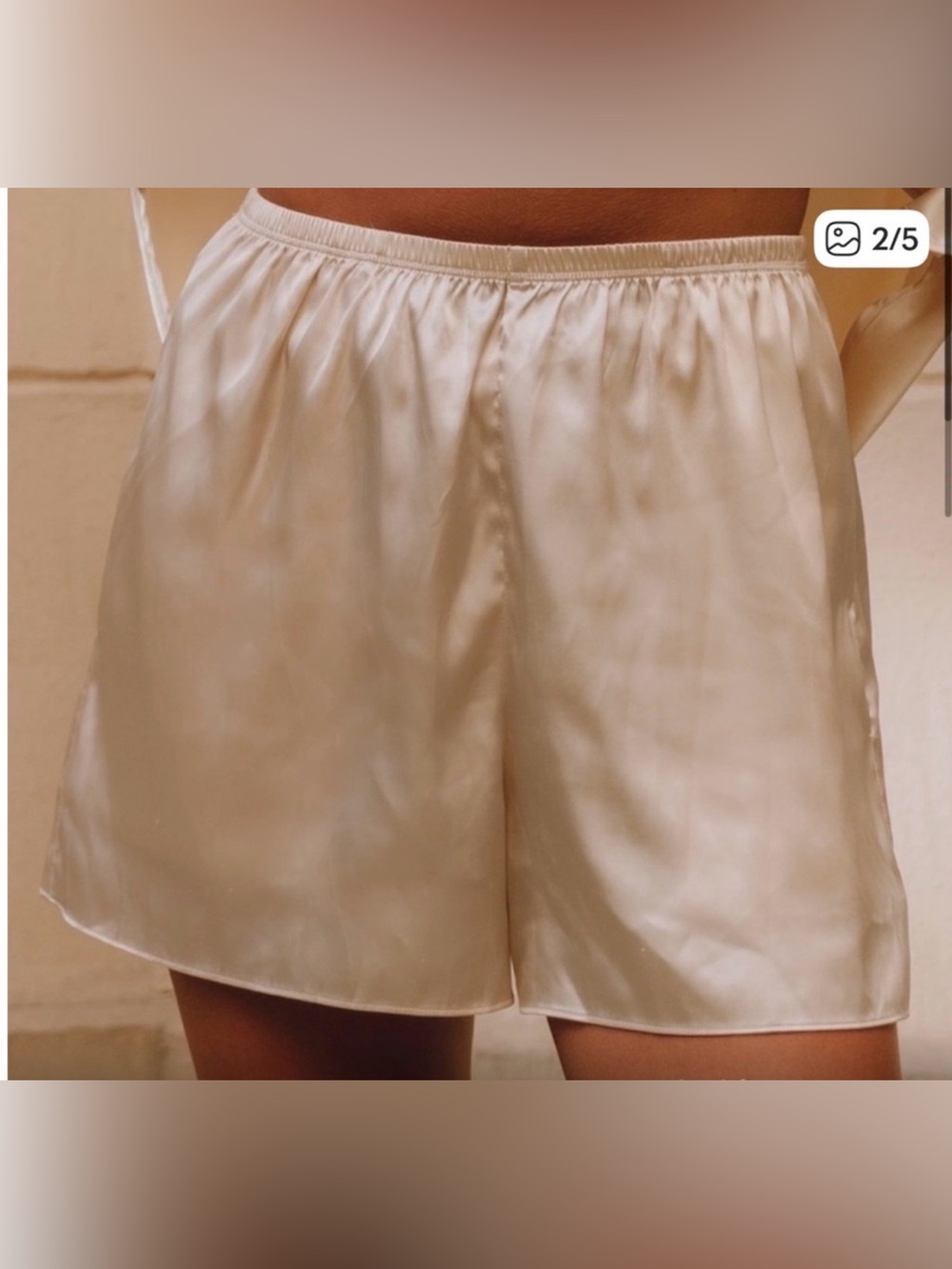 Daily Drills Women's Satin Shorts in Light Champagne